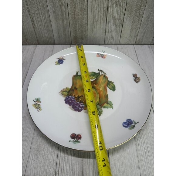 Vtg Toscport Fine China Dessert Salad Plate 10'' Fruit Design Czechoslovakia - Picture 4 of 5
